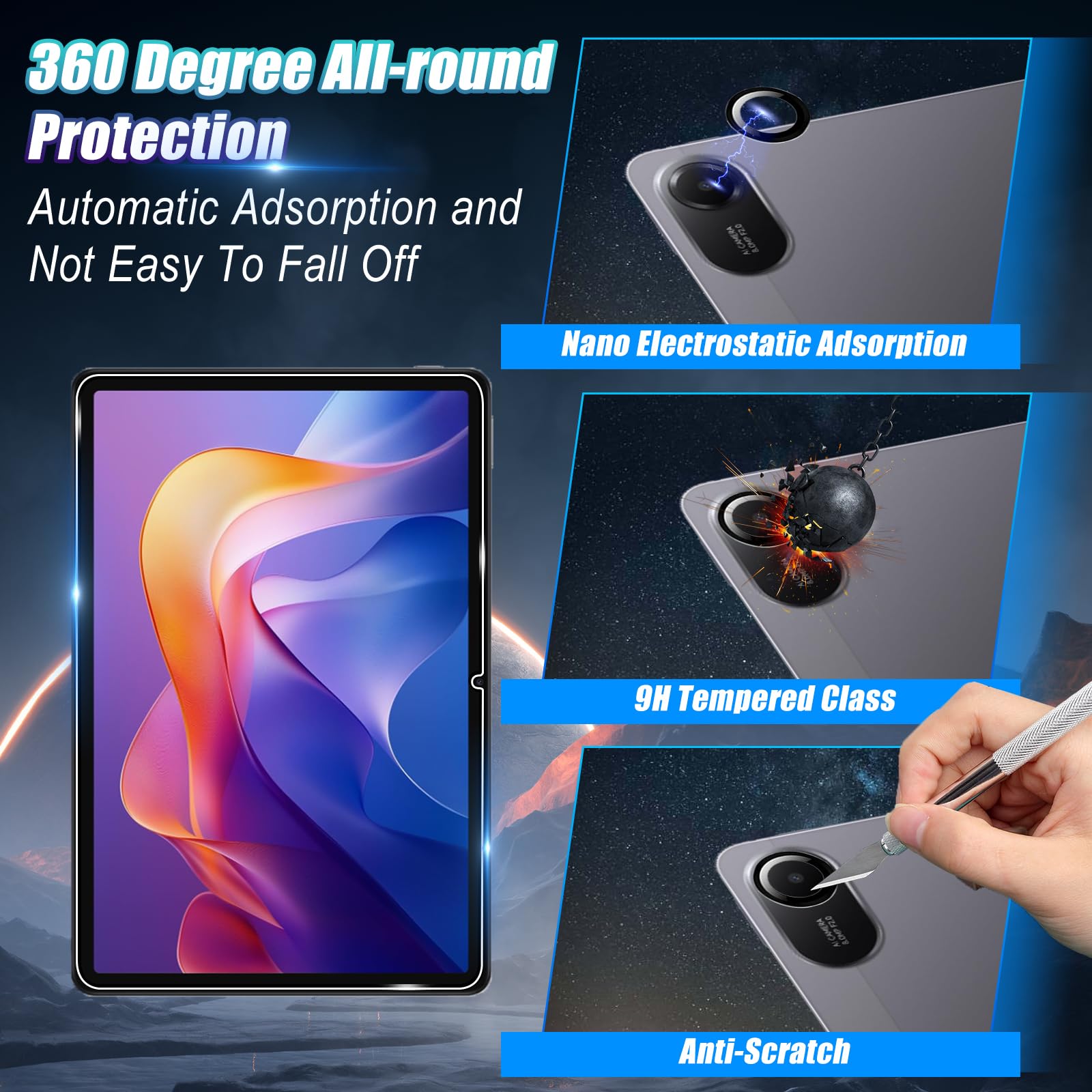 Rojeuinn 2 Pezzi Vetro Temperato Per Redmi Pad SE – Pellicola 9H Antigraffio, Senza Bolle