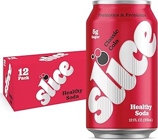 Slice Healthy Soda, Classic Cola, Prebiotic & Probiotic Soda Pop, 5g Fiber, 40 calories, 12 fl oz 12 Pack