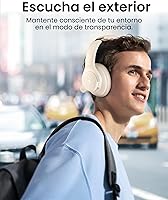 Vista 6 de Soundcore by Anker Q20i Auriculares híbridos con cancelación activa de ruido, Bluetooth inalámbrico sobre la oreja, tiempo de reproducción ANC de 40