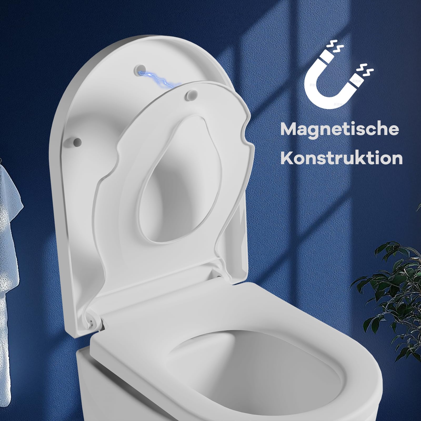 Coperchio WC Con seggiolino per bambini, Sedile WC Con abbassamento automatico, Coperchio WC con funzione di sgancio rapido, Non stacca mai il sedile WC, Facile da pulire