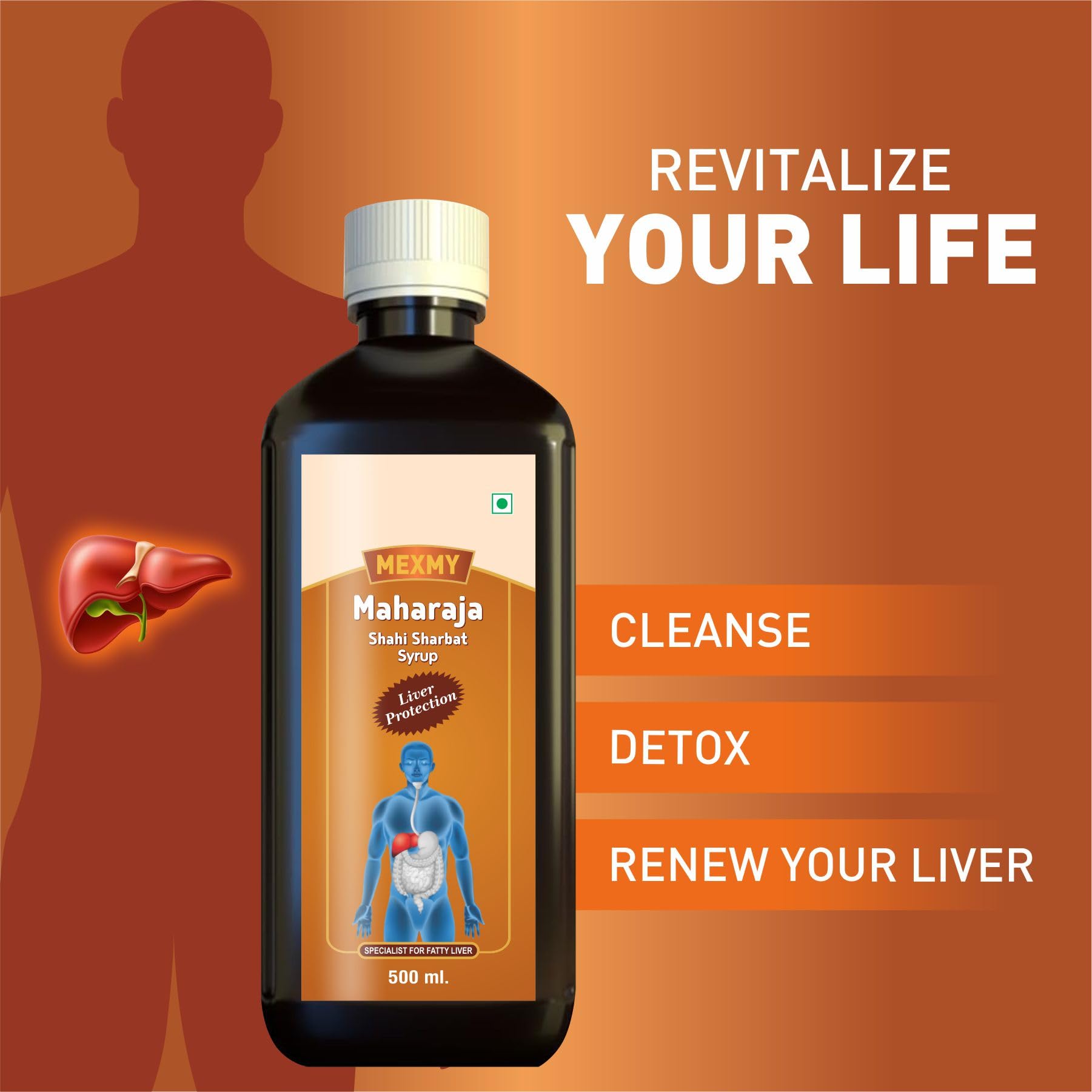Mexmy Maharaja Shahi Sharbat Liver Detox Syrup with Milk Thistle & Arjuna Bark by Green Cure, Liver Supplement with Milk Thistle Liver Detox Cleanse 4