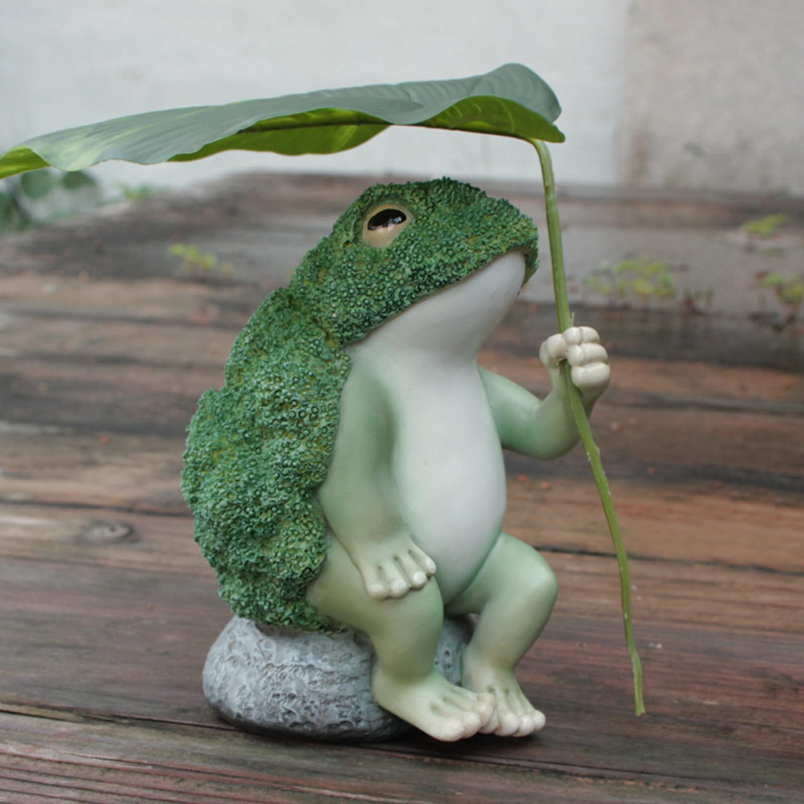 20-23cm Grenouille Ornement Miniature, Grenouille Avec Parapluie Pelouse Cour Jardin Figurine