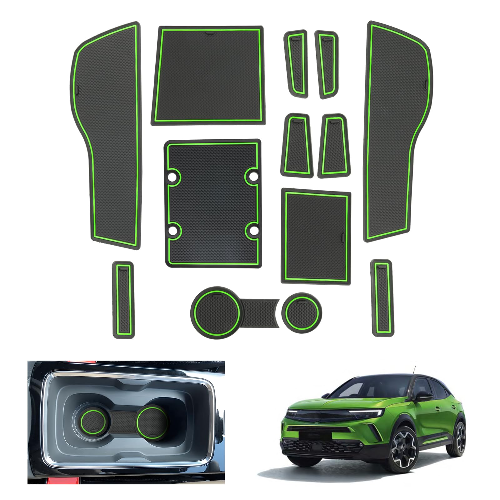 Coleya Antirutschmatten Für Opel Mokka B - Gummimatten Set In Weiß