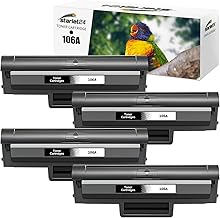 Starlet24 4x 106A Toner Black Compatible with HP 106A W1106A for Laser MFP 137fwg 135wg 135ag Laser 107a 107w