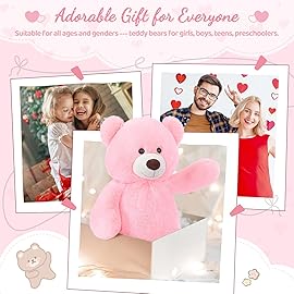 Toys Studio Big Pink Bear 36in Plush Giant Teddy Bear Stuffed Animal Cute Teddies for Girls Baby Shower, Super Soft Cuddly Teddy Plush Toy for Girlfriend Women Valentine\'s Day Gift