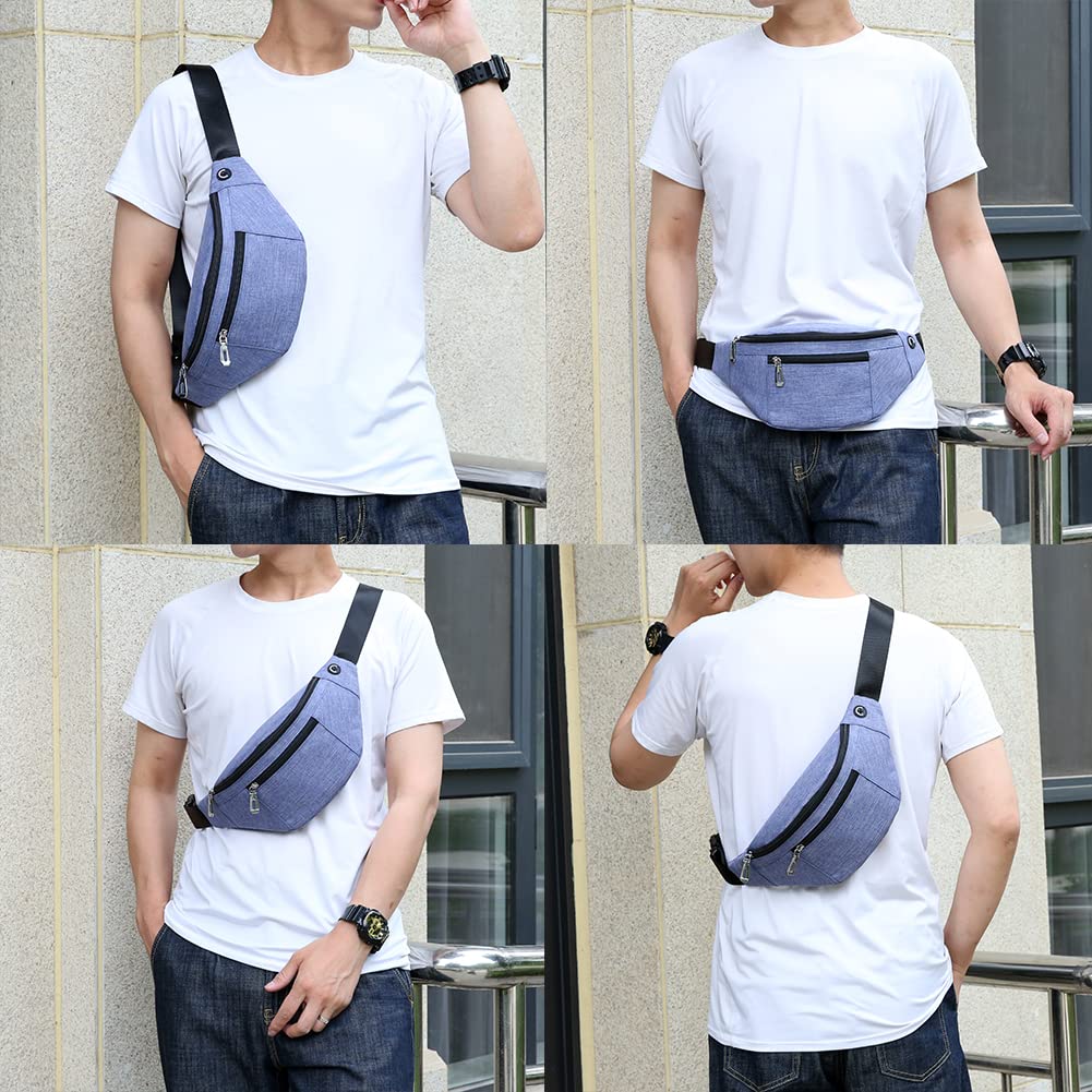Bauchtasche für Männer und Frauen, modische wasserdichte Hüfttaschen mit verstellbarem Gürtel, lässige Tasche Bauchtaschen für Reisen Sport Laufen. (2-lila)