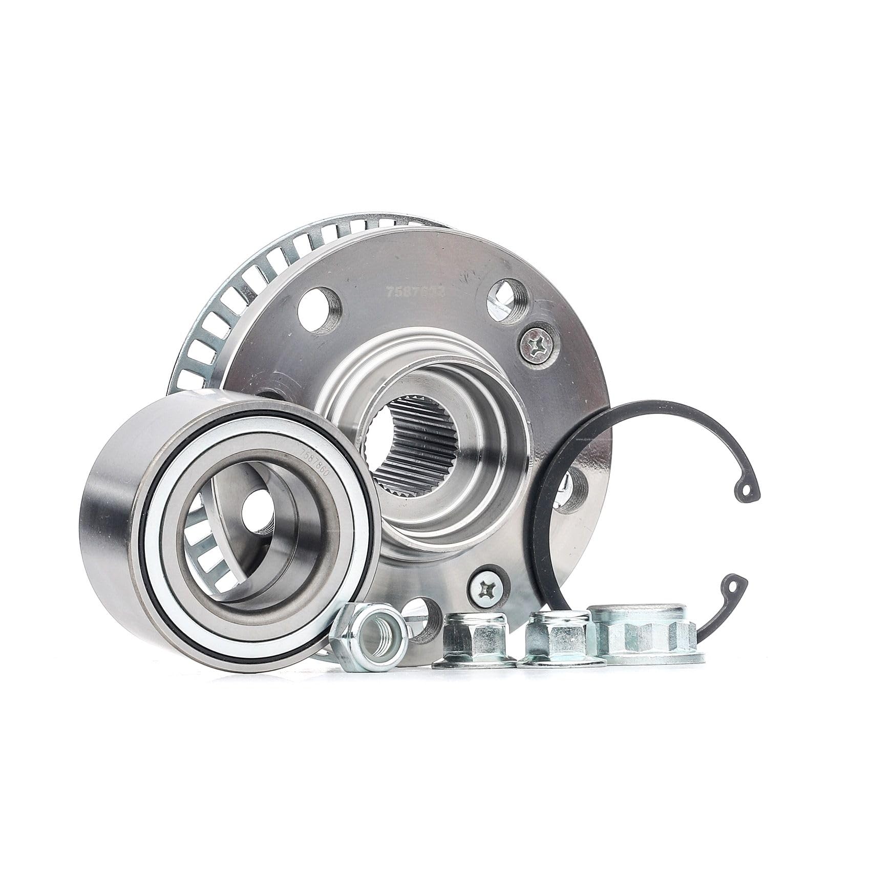 STARK SKWB-0180753 Kit de roulement de roue des deux côtés de l'Avant avec matériel de montage/fixation avec moyeu de roue avec bague ABS Compatible avec VW Golf 4 3/5 portes 1J1