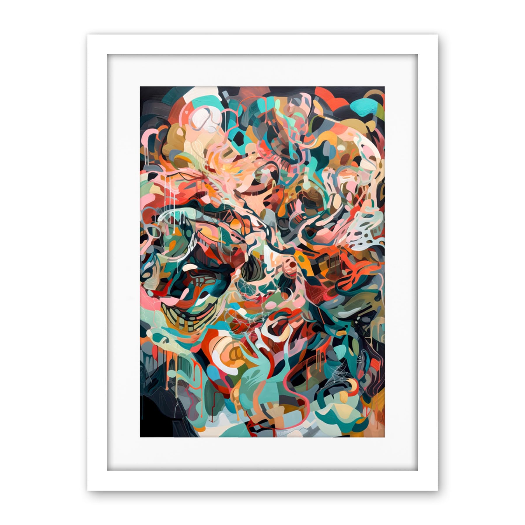 Artery8 Henri Matisse Inspired Abstract Organic Shapes Artwork Framed Wall Art Print 18X24 Inch