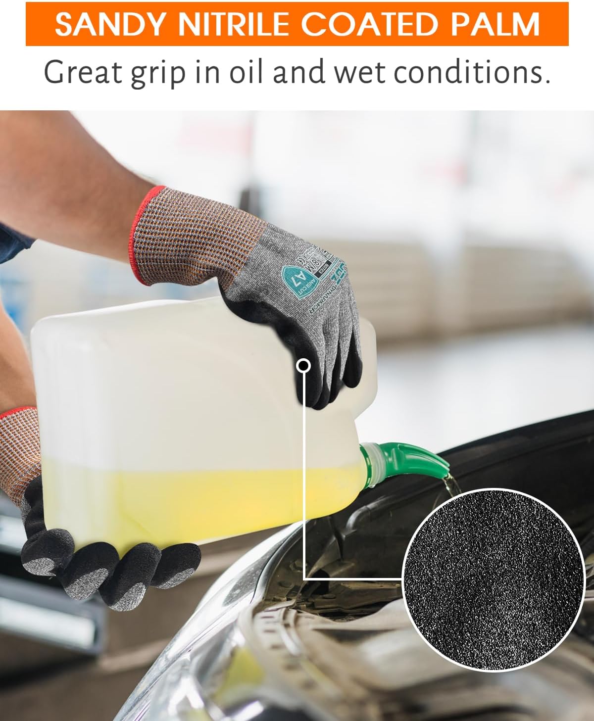 A7 Cut Resistant Work Gloves, 3 Pairs Nitrile Coated Cutting Glove for Woodworking,Construction,Fishing,Metalwork - Image 5