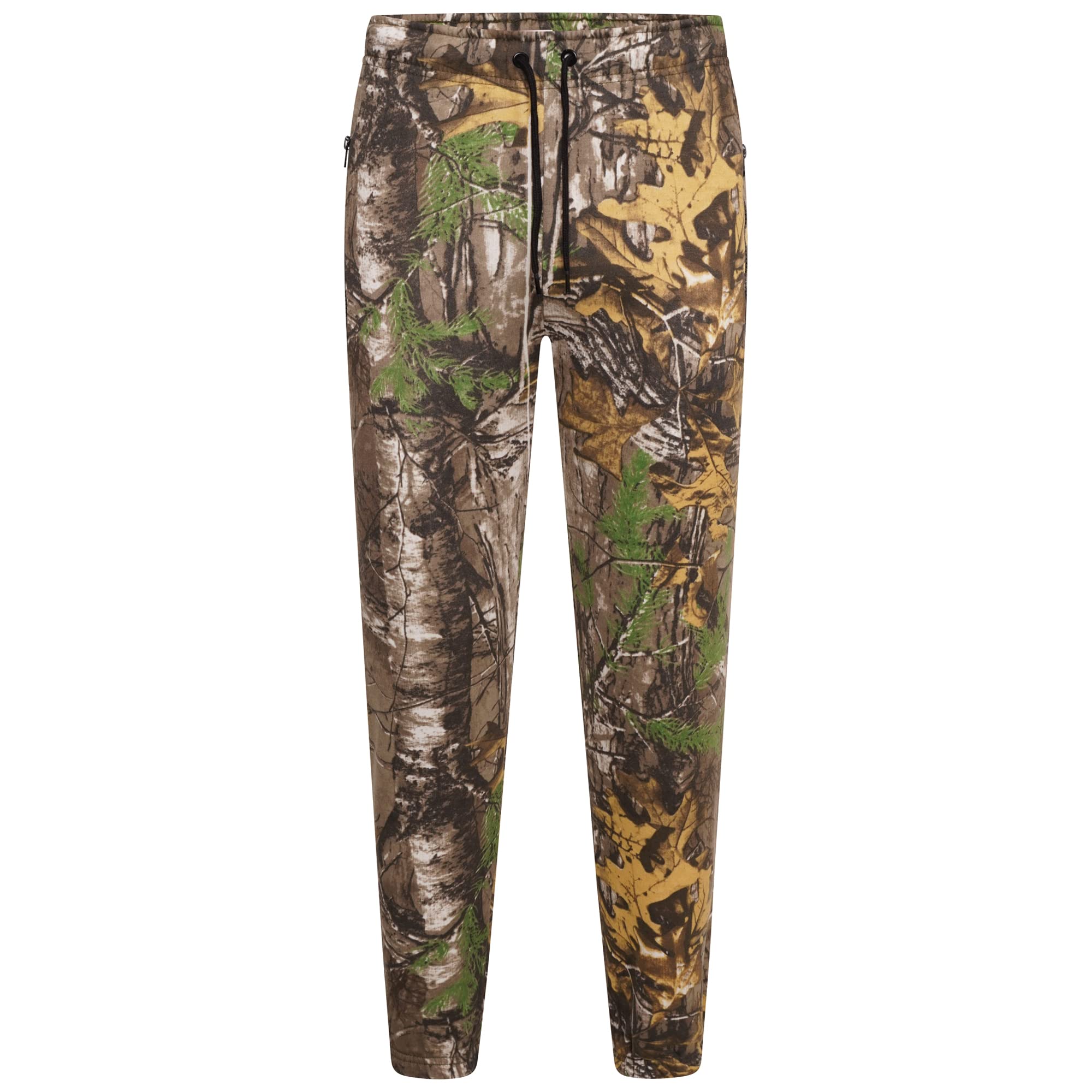 Ploutos - Men's Jungle Print Cargo Camouflage Jogging Joggers Gym Casual Military Army Trouser - Men Fleece Camo Combat Style Tracksuit Bottom Pants (L)
