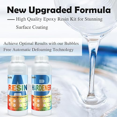 Miniatura 3 de Resina epoxi, 34 onzas  33.8 fl oz de resina y endurecedor, nueva formulación para kit de resina de arte transparente, seguro y no tóxico, sin
