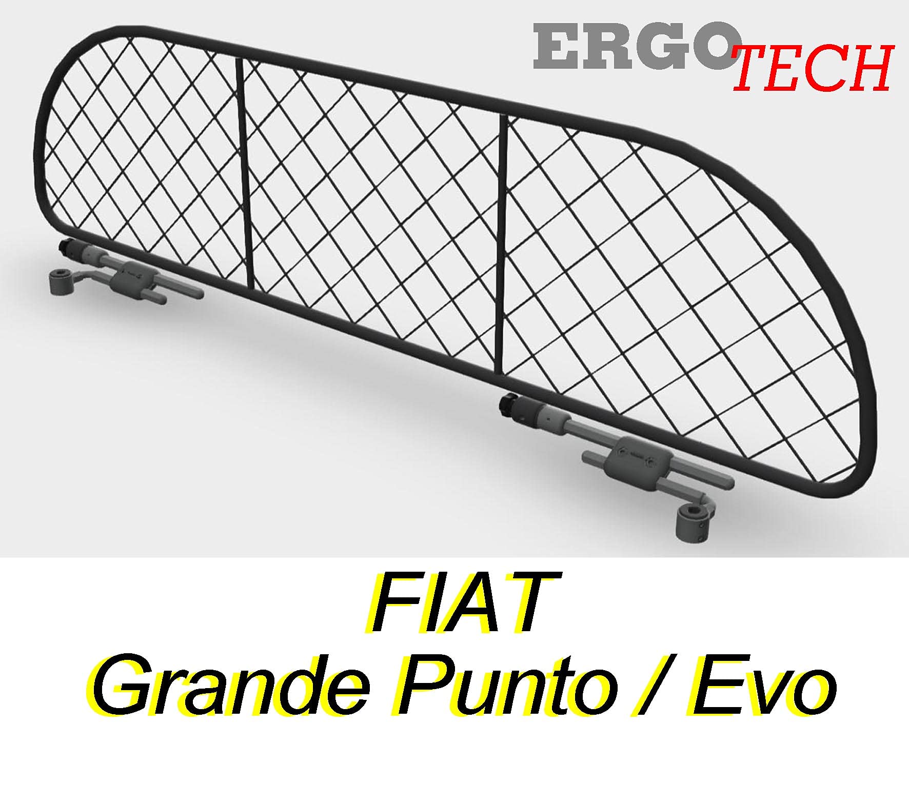 ERGOTECH Divisorio Griglia Rete Divisoria per Fiat Punto, RDA65-XXS, per Trasporto Cani e Bagagli