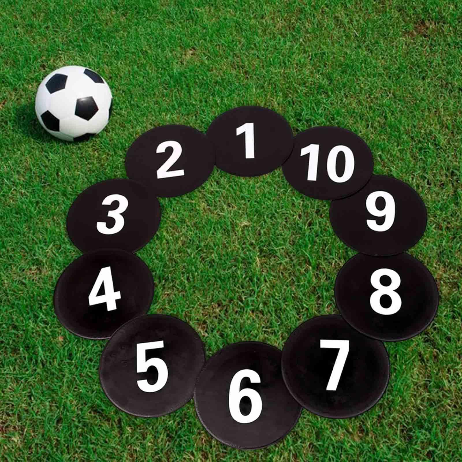 Baoblaze 10x marcadores de Puntos de Suelo numerados, Almohadilla de Marca de Entrenamiento, marcadores de Disco Planos Antideslizantes Que absorben los
