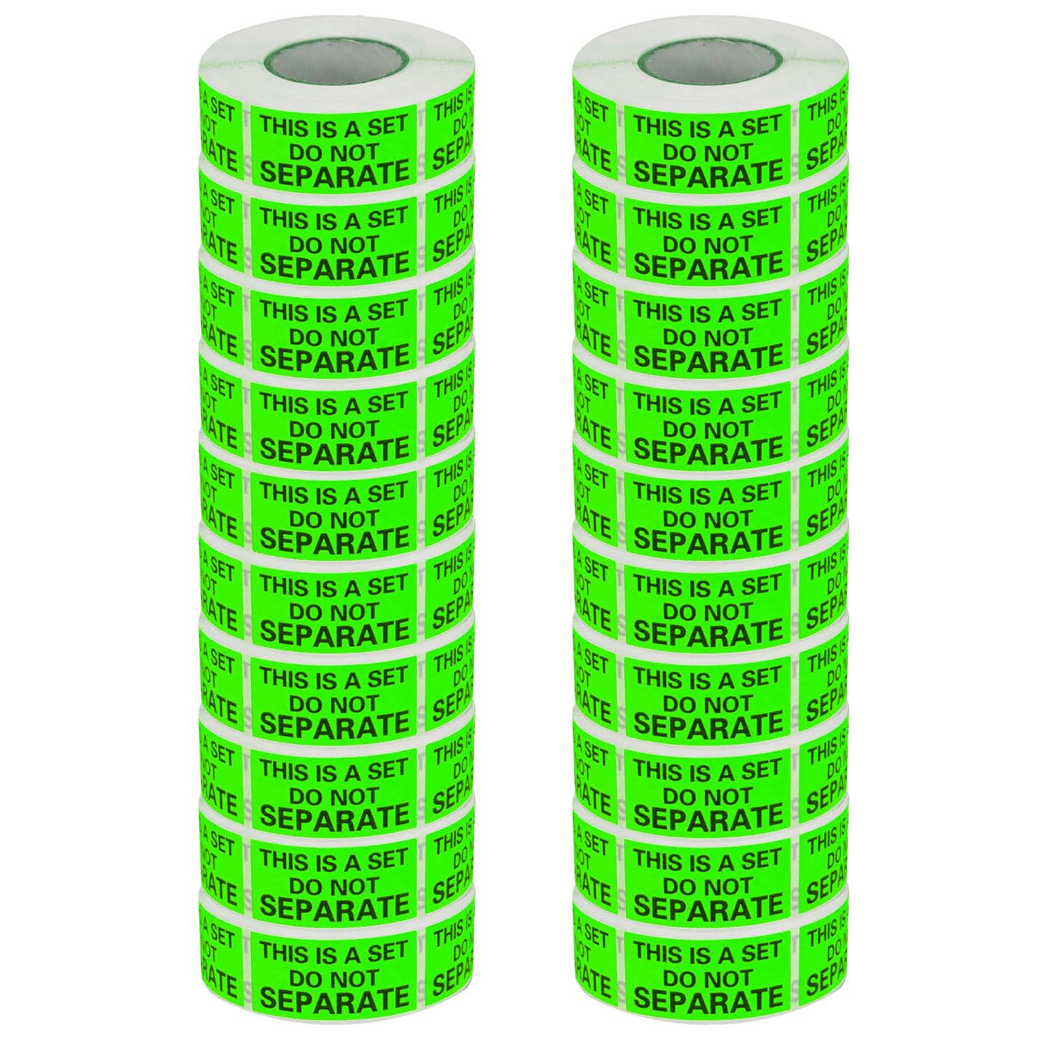 This is a Set Do Not Separate Labels (1in. X 2in. - 500/Roll), Neon Green, 20 Rolls - Total 10,000 Labels