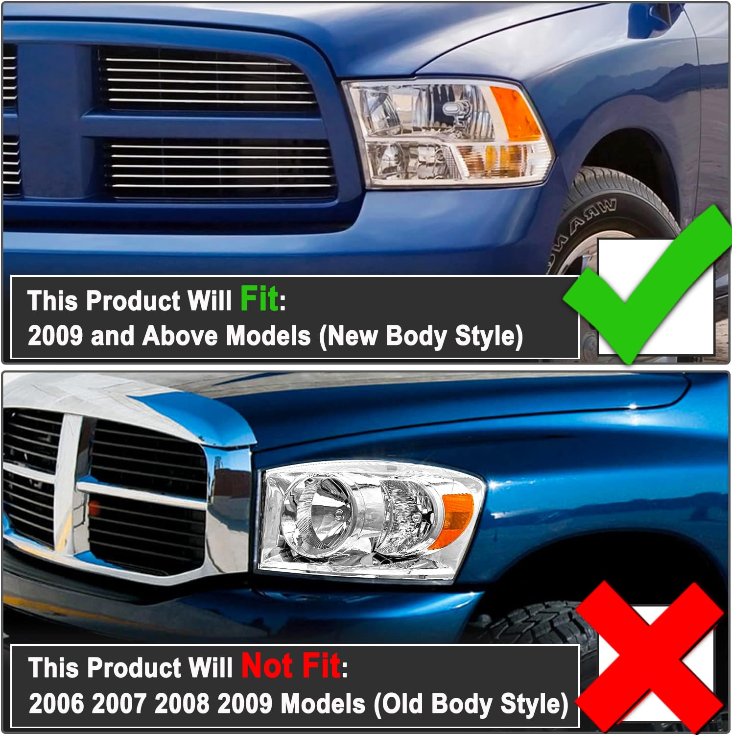 Headlights Assembly Compatible with 2014 Dodge - Product View