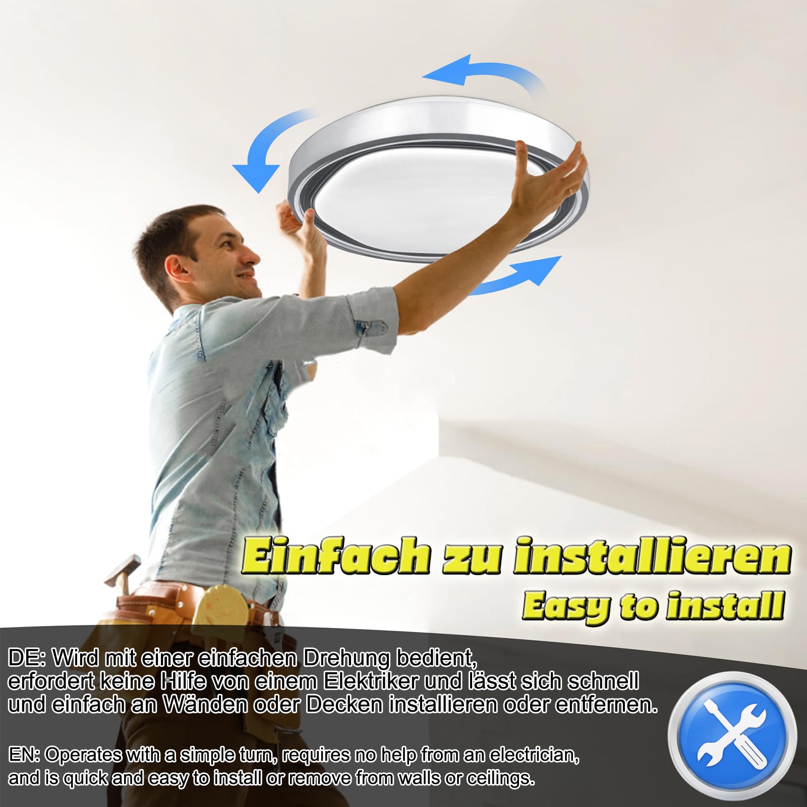 LARS360 Plafoniera a LED Dimmerabile RGB Cambio Colore 60W Lampada da Soffitto Lampada da Parete con Telecomando IP44 Impermeabile per Soggiorno Camera da Letto Ufficio Cucina Ingresso