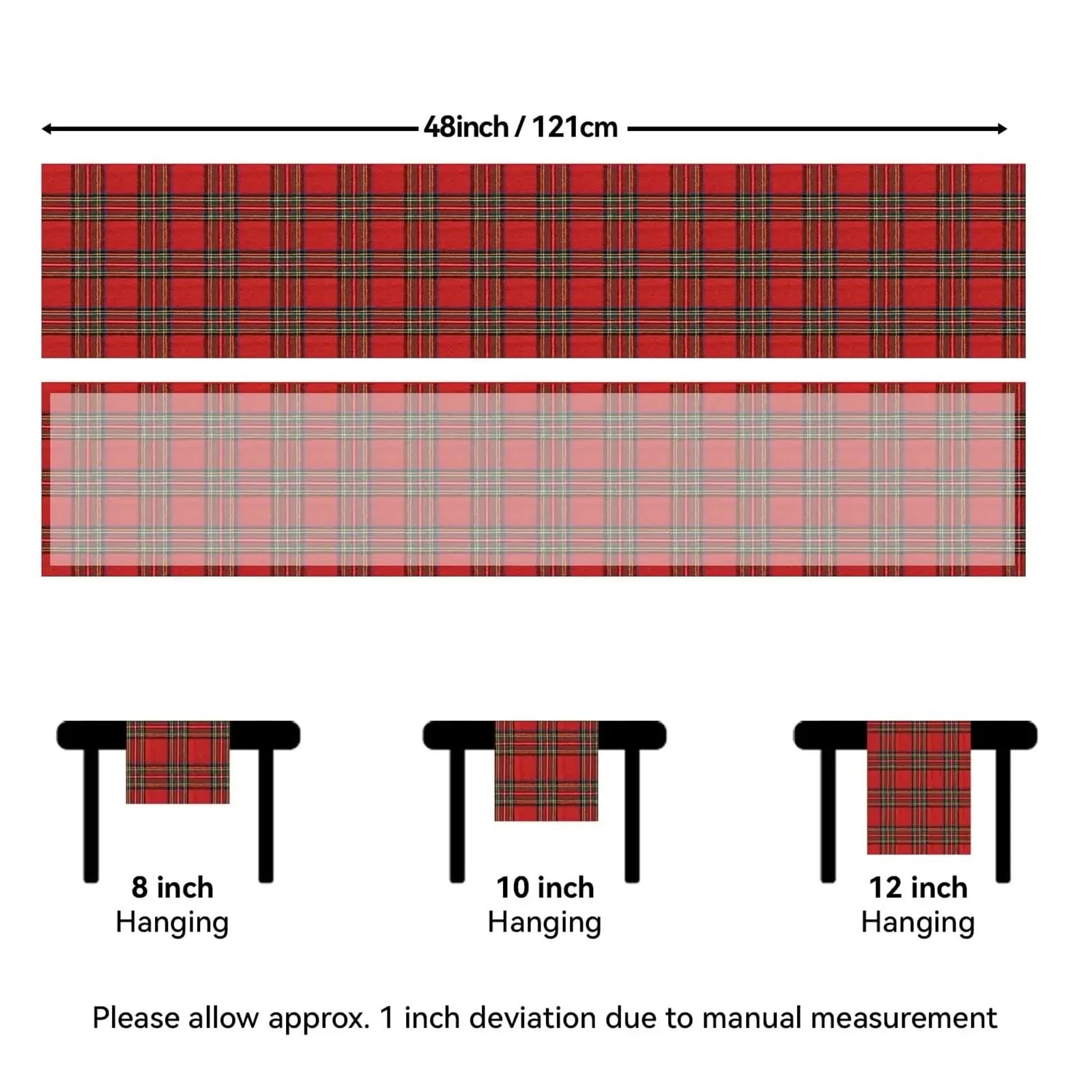 Elegante e lussuoso Runner da tavolo natalizio, tovaglia scozzese in tartan scozzese, Decorazioni per la casa for tavolo da pranzo for la Cucina di casa, for la copertura del tavolo della festa di Nat