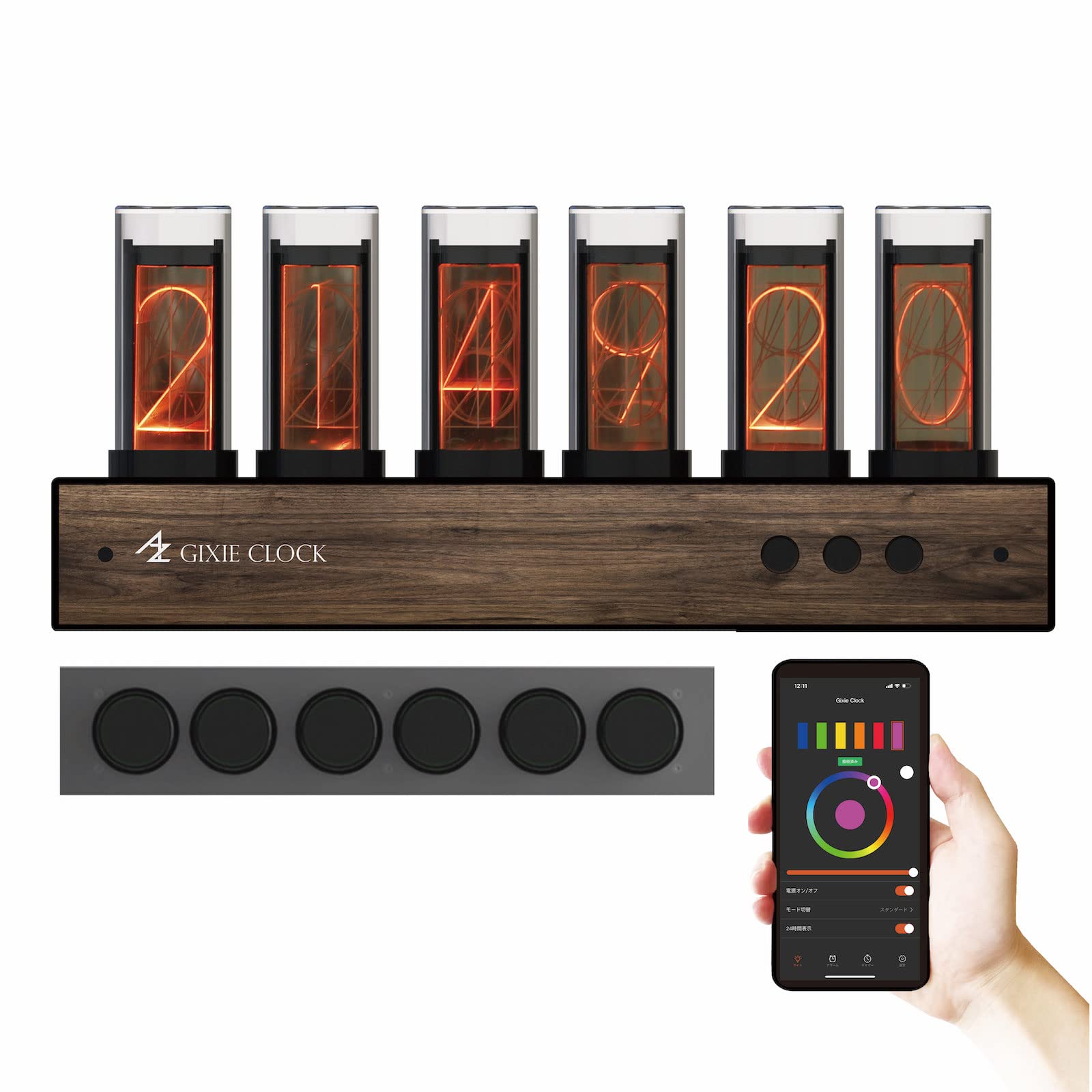 AZUREST Gixie Clock ギクシークロック ニキシー管風 置時計 Amazon.co 