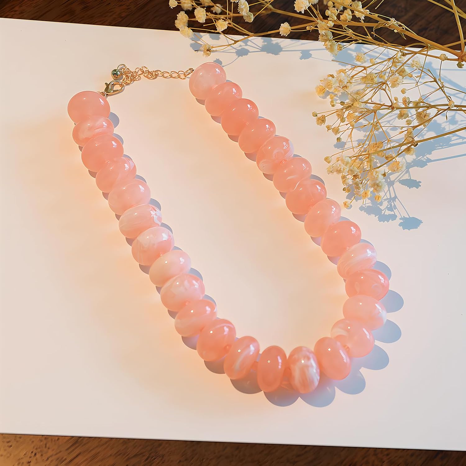 We We Chunky Colorful Beaded Necklace for Women Large Boho Statement Bead Chokers Necklaces Turquoise Blue Big Beads Jewelry Neck Summer Beach