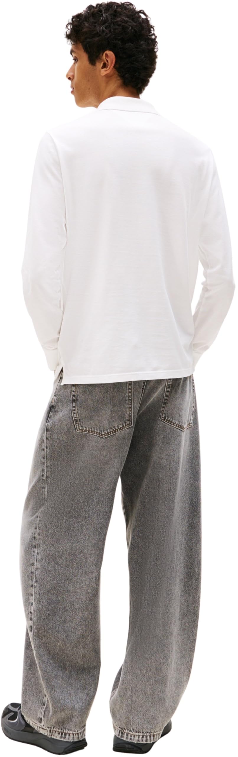 Tommy Jeans Uomo Maglietta Polo Maniche Lunghe Slim Packet in Cotone