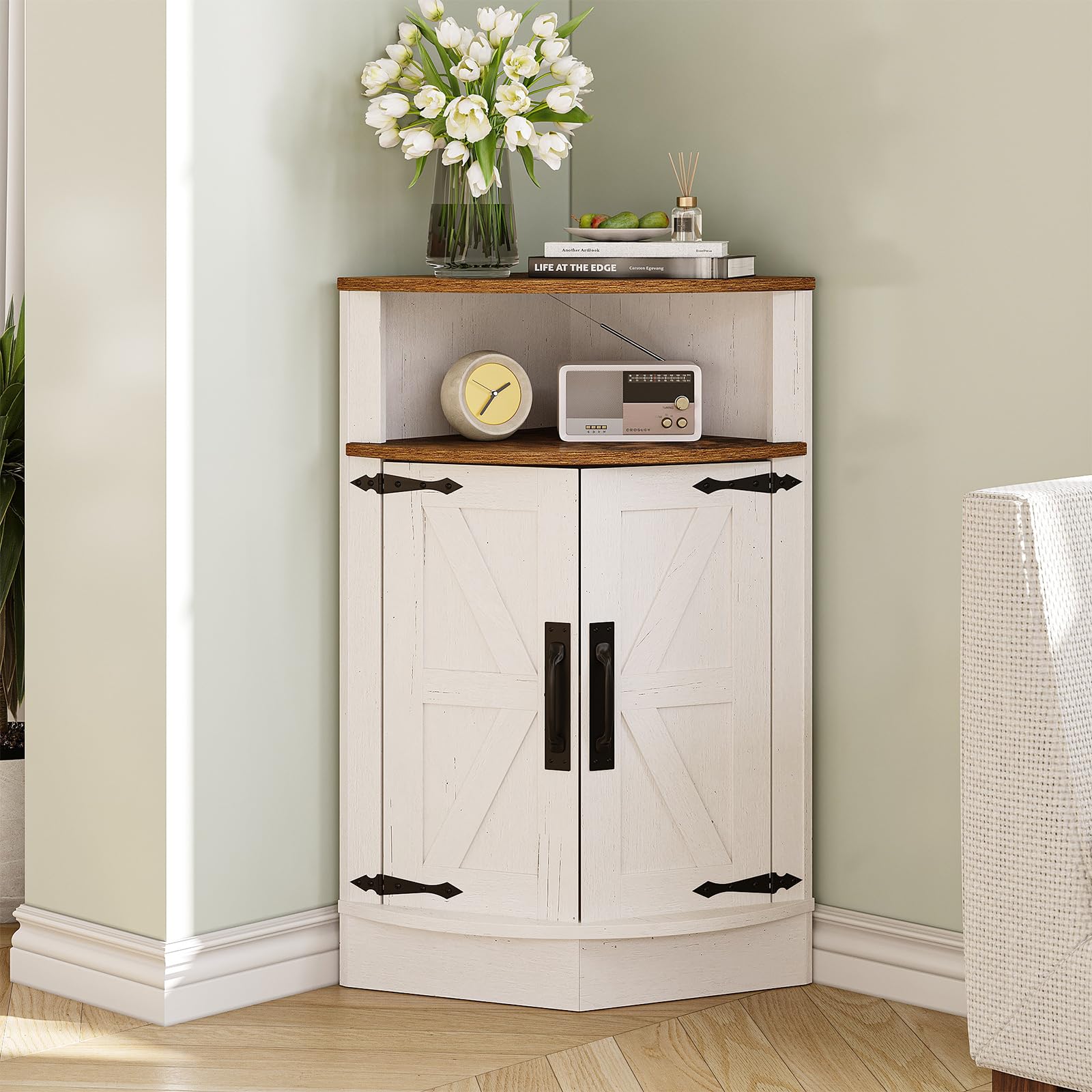 Vabches Small Floor Corner Cabinet