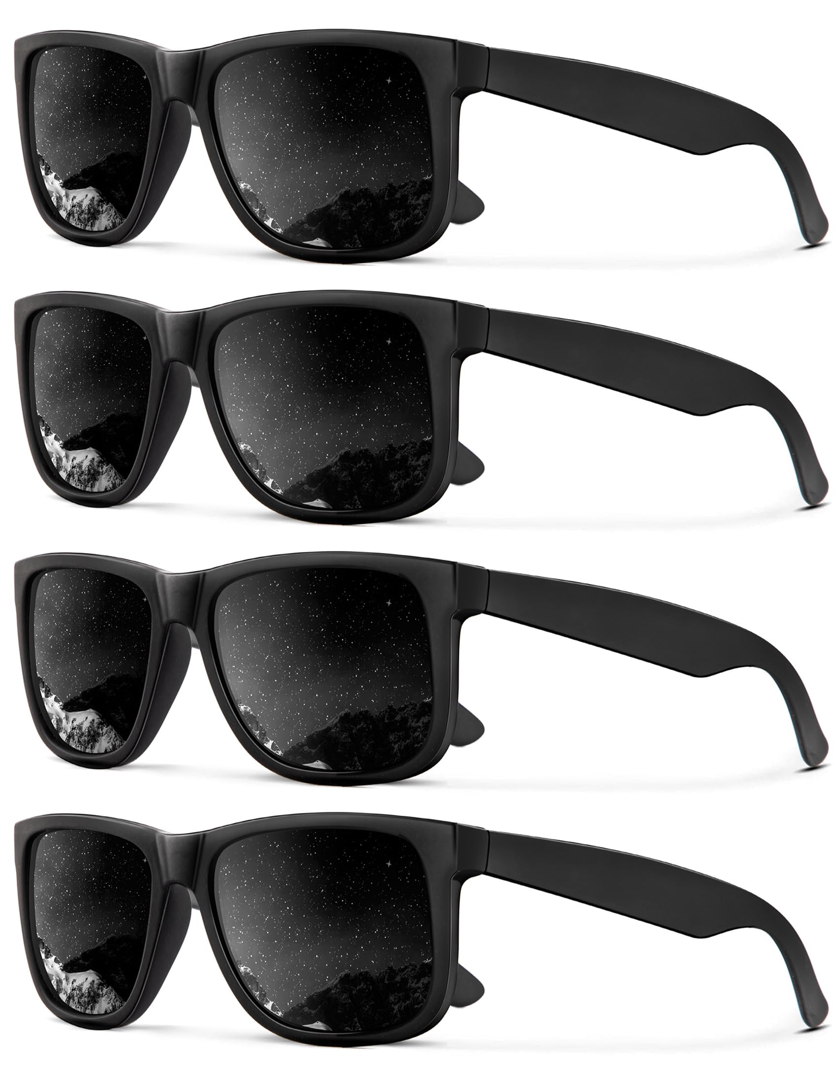 KALIYADI Sunglasses Men Polarized Sun glasses for Mens Womens Classic Matte Black Frame UV Protection 3pack