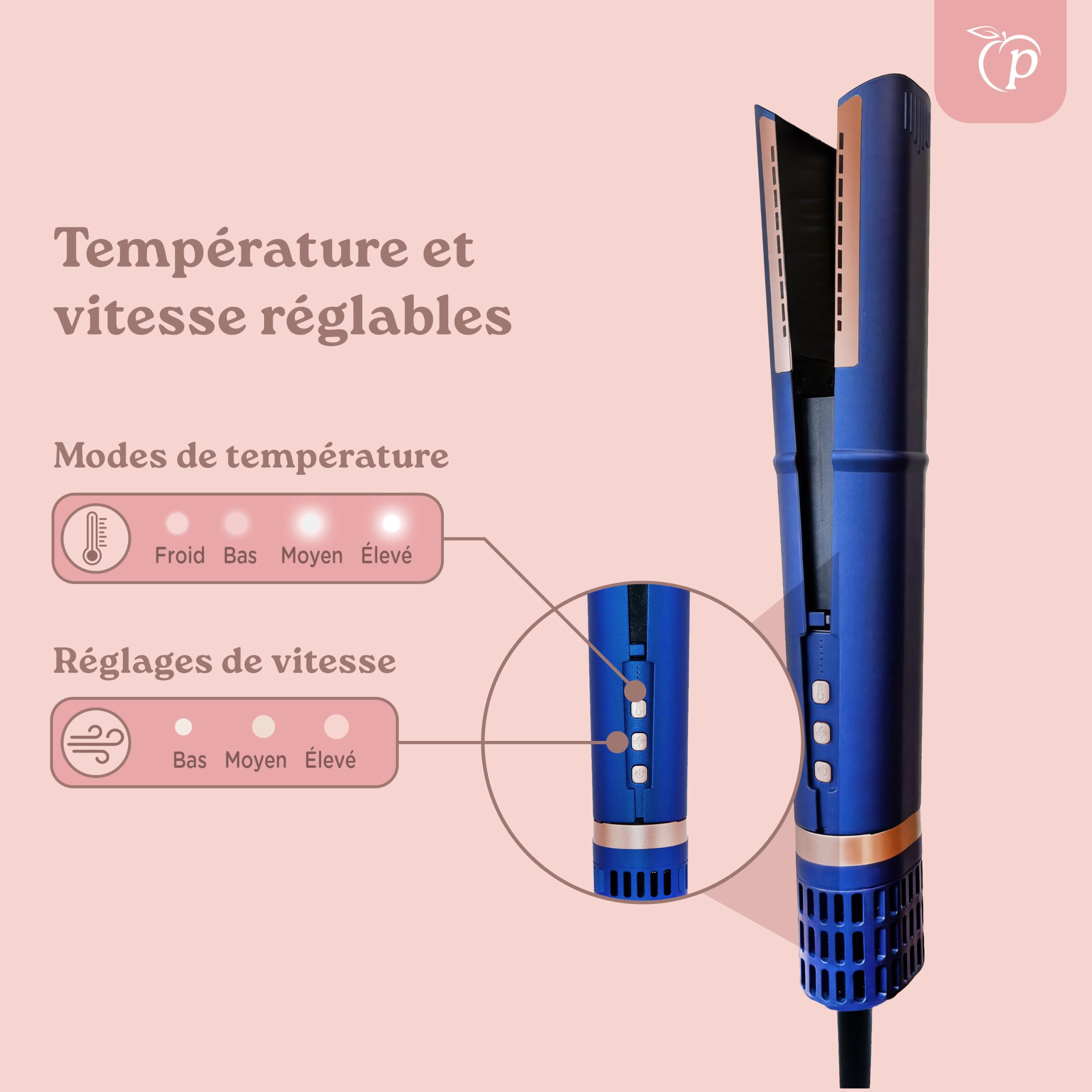 Lisseur à air & sèche-cheveux 2-en-1 | Ions | 110 000 tr/min