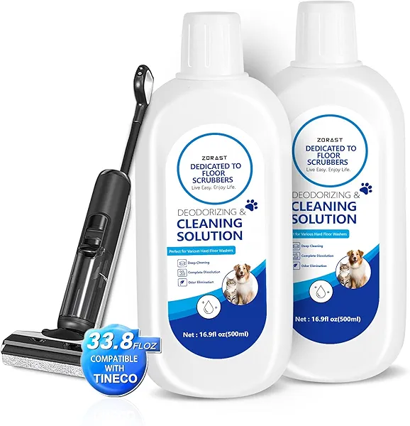 Floor Cleaning Solution Compatible With Tineco, Suitable With All Robot Vacuums with Mopping and Cordless Wet/Dry Vacuum Mop Cleaner, Deep Cleans Low-Foam Delivers Clog Free