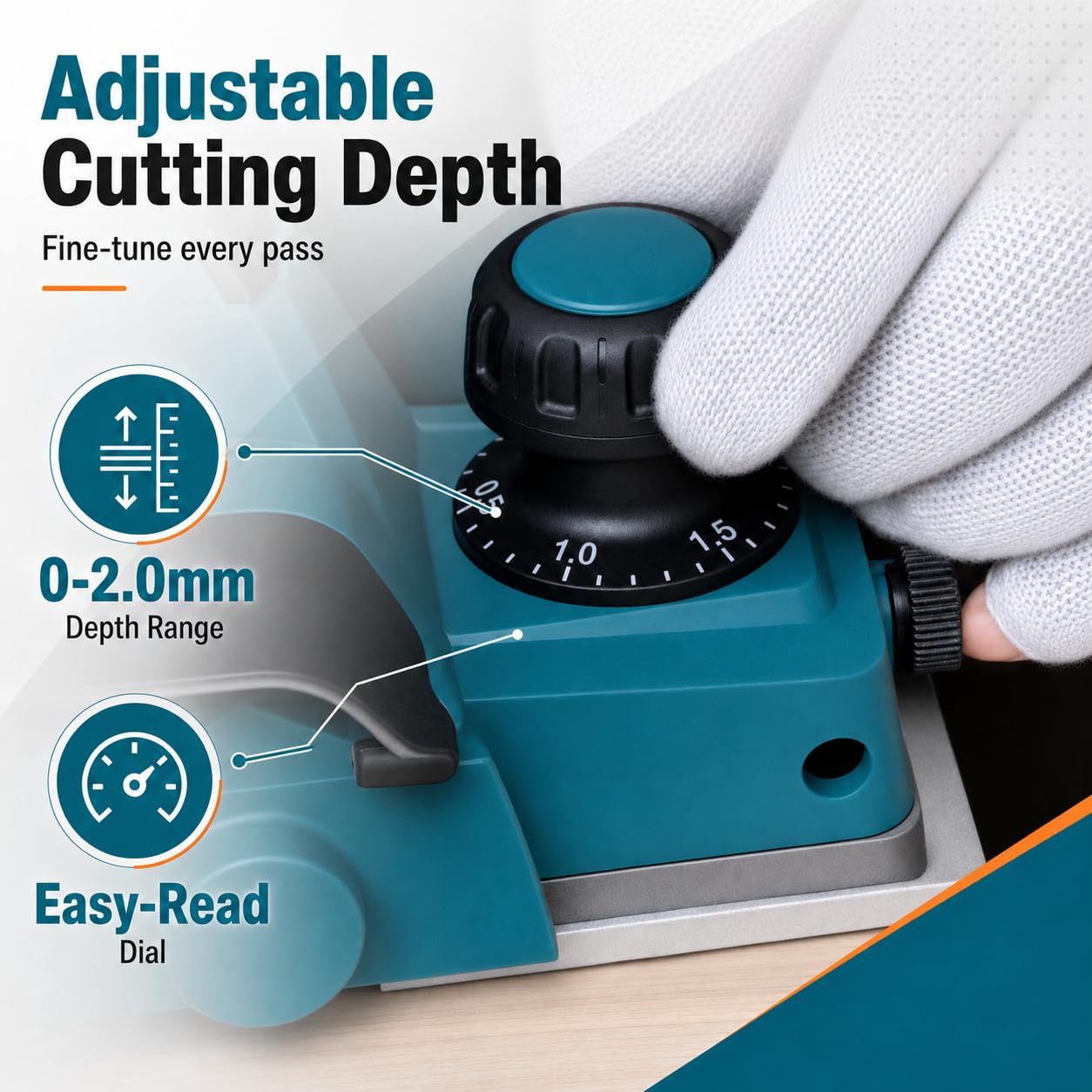 Cepilladora Inalámbrica KATSU FIT-BAT 21V 15000RPM 82mm 2mm