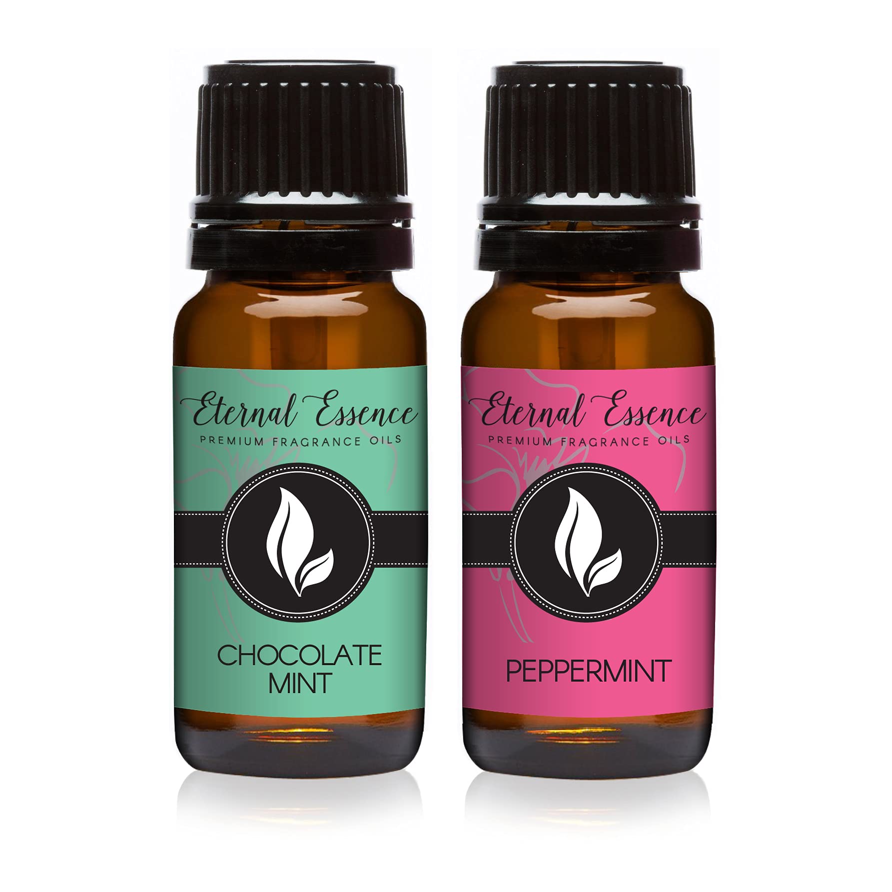 Eternal Essence Oils 2 Pack 10ml Premium Fragrance Oil - Chocolate Mint &amp; Peppermint - for Candle, Soap Making, Aromatherapy, Diffusers, Home Care, &amp; Humidifiers