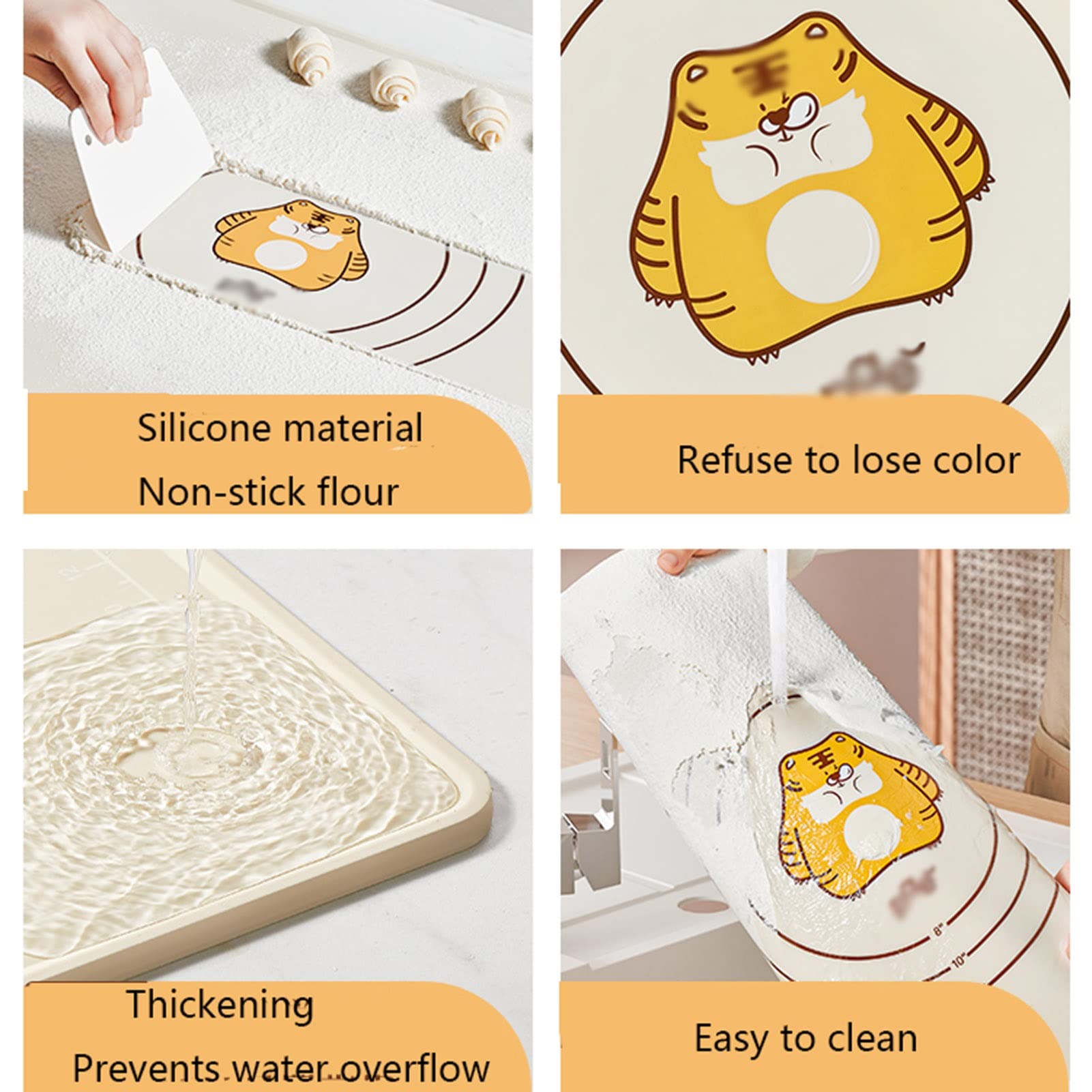Revestimiento de horno montado en la pared, alfombrilla de silicona for repostería, alfombrilla for hornear con medición, alfombrilla for amasar, for alfombrilla de encimera, alfombrilla for Fondant (
