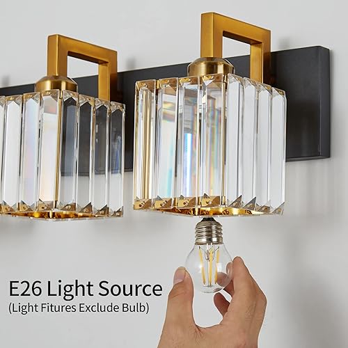 Miniatura 4 de ZHLWIN Lámpara de tocador de 6 luces negra moderna lámpara de pared de cristal para baño