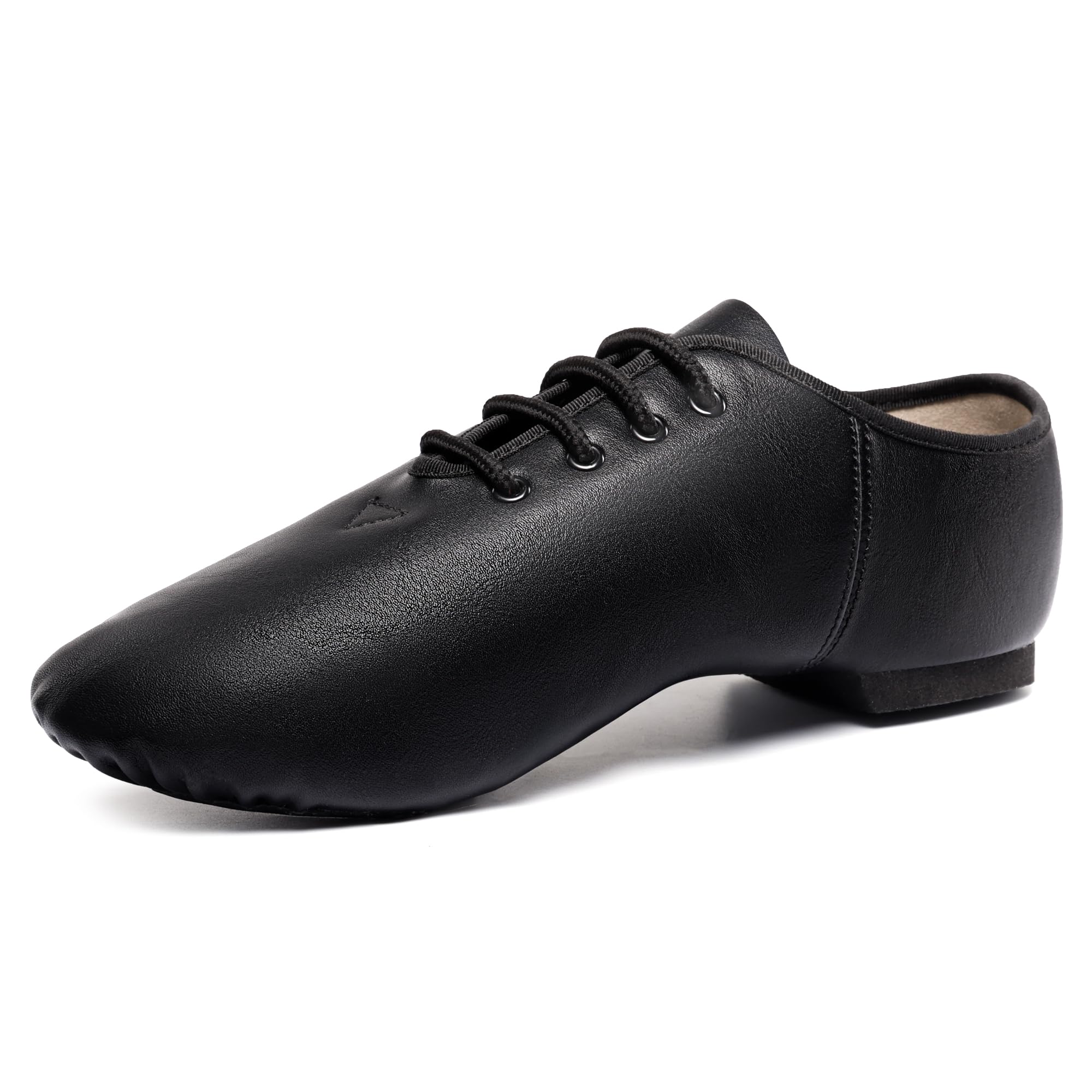 Linodes Leather Lace Up Unisex Jazz Shoe for Women and Men's Dance Shoes