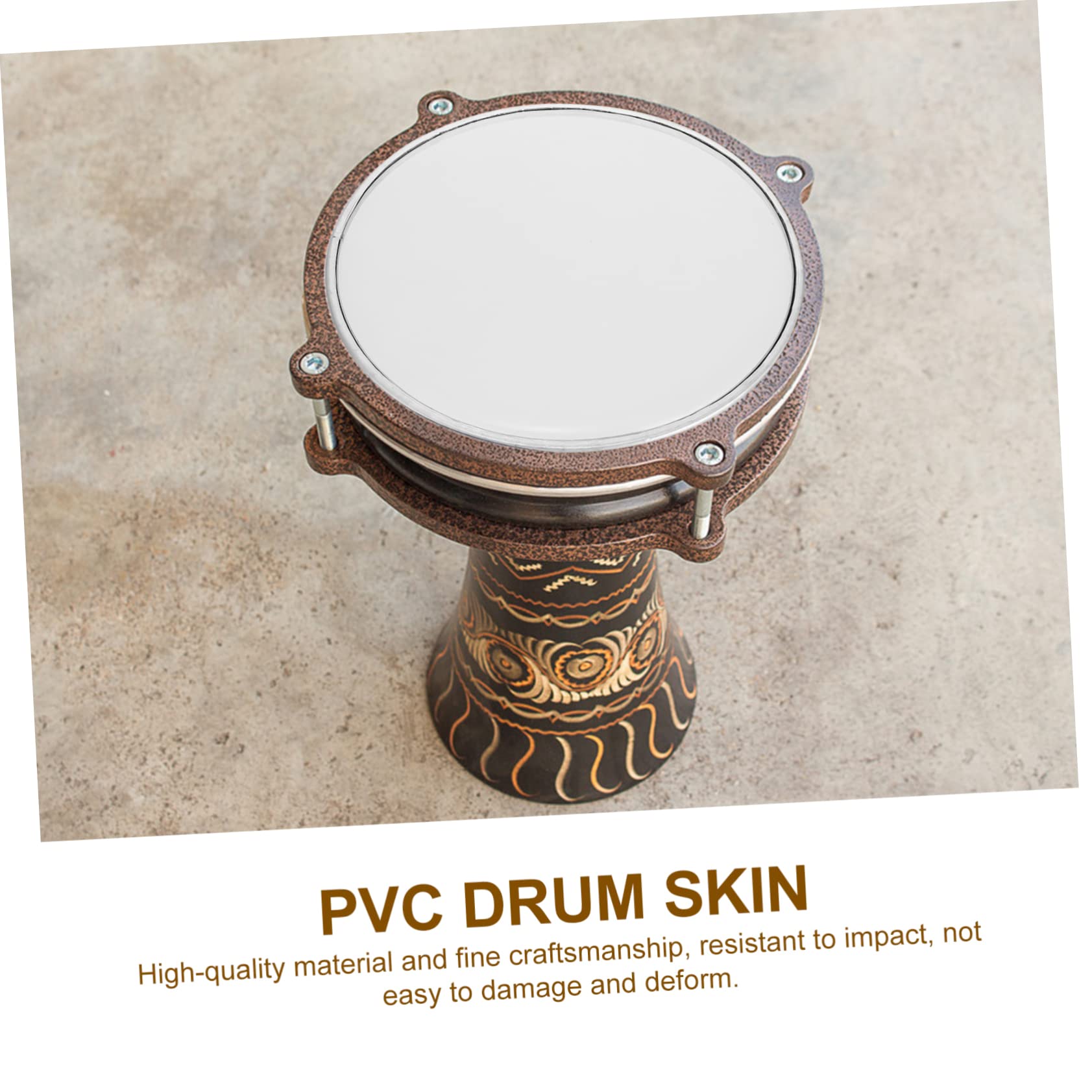 CIMAXIC Drum Skin Replacement Cream White 10'' Head Noise Reduction Drum Head Jazz Drum Part