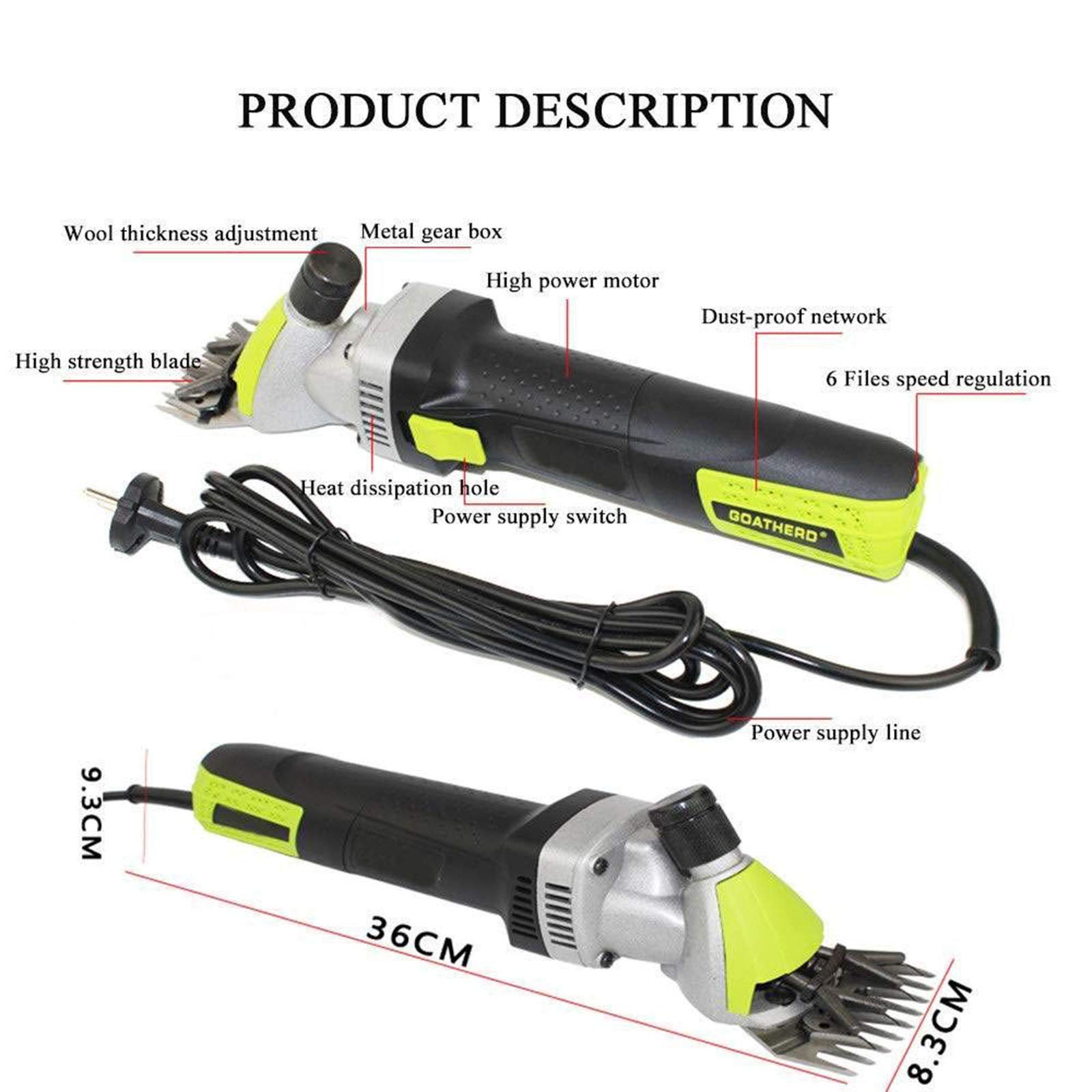 Esquiladora Ovejas, Cortapelos Eléctricos para El Cuidado de Animales para Alpacas, Camellos Y Animales Grandes de Pelo Grueso, Profesional Máquina Esquiladora