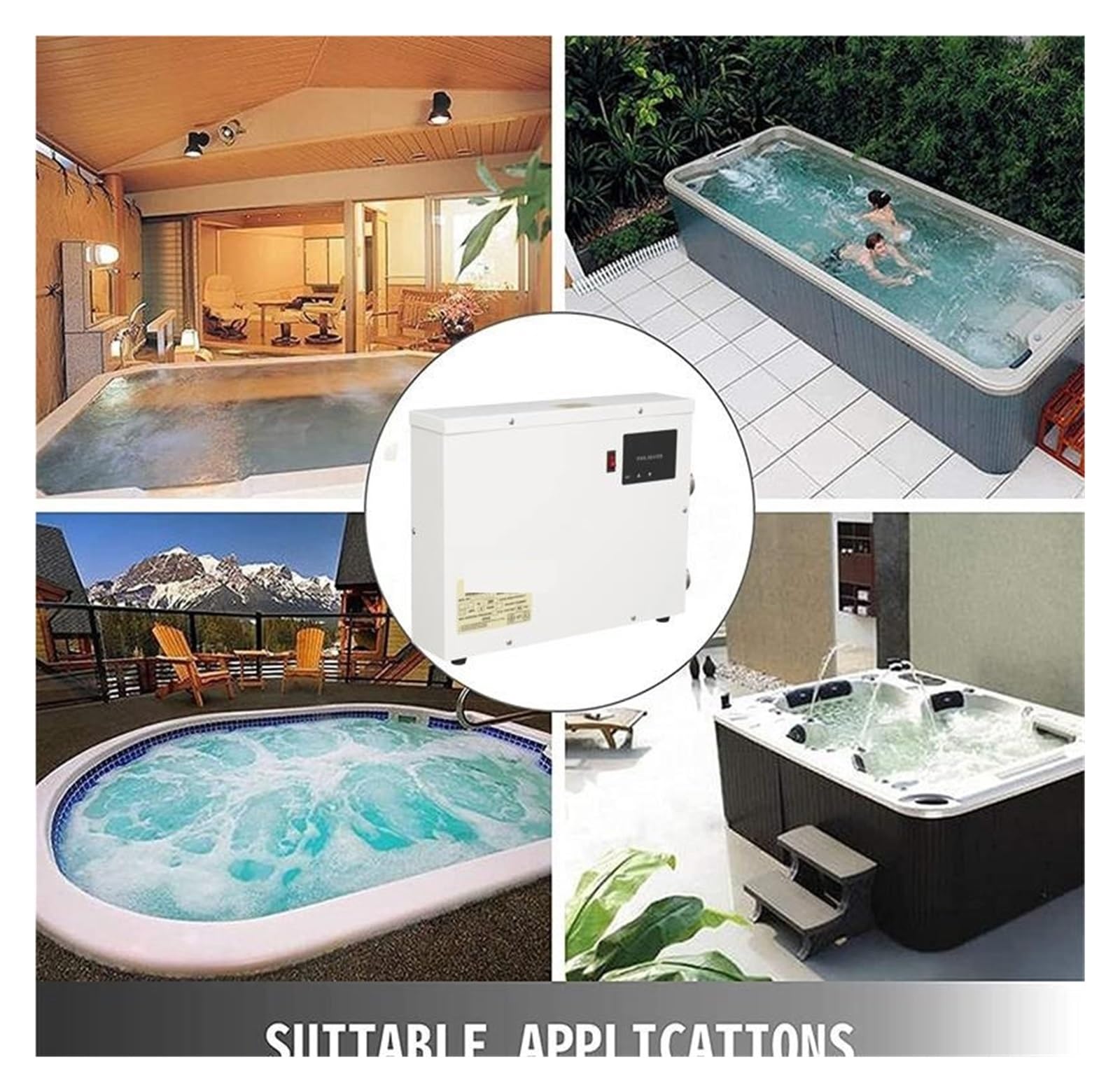 Calentador de Piscina, Termostato calentador de agua Digital eléctrico, piscina, SPA, bañera hidromasaje, calefacción baño, temperatura ajustable(18KW 380V)