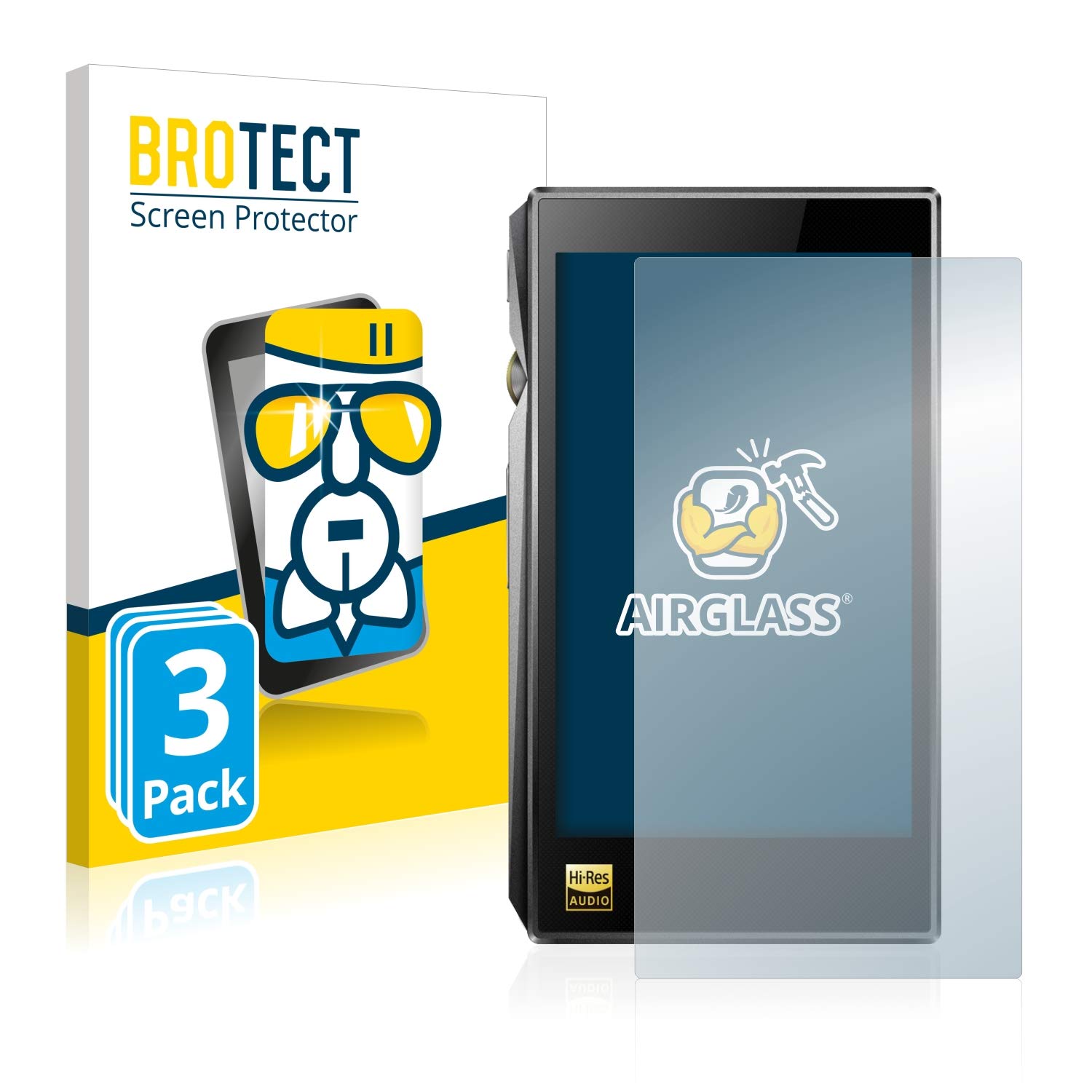 BROTECT Glas Screen Protector voor FiiO X5 III (3 Stuks) Schermbeschermer [9H Hardheid, Beschermglas-Folie niet Gehard Glas