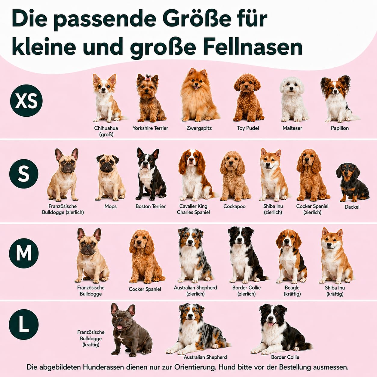MAGGIE & COOPER Juego de correas para perros – Diseño Leo – 5 piezas: collar, arnés, correa, lazo, dispensador de bolsas de excrementos – 4 tamaños – Caja de regalo (M)