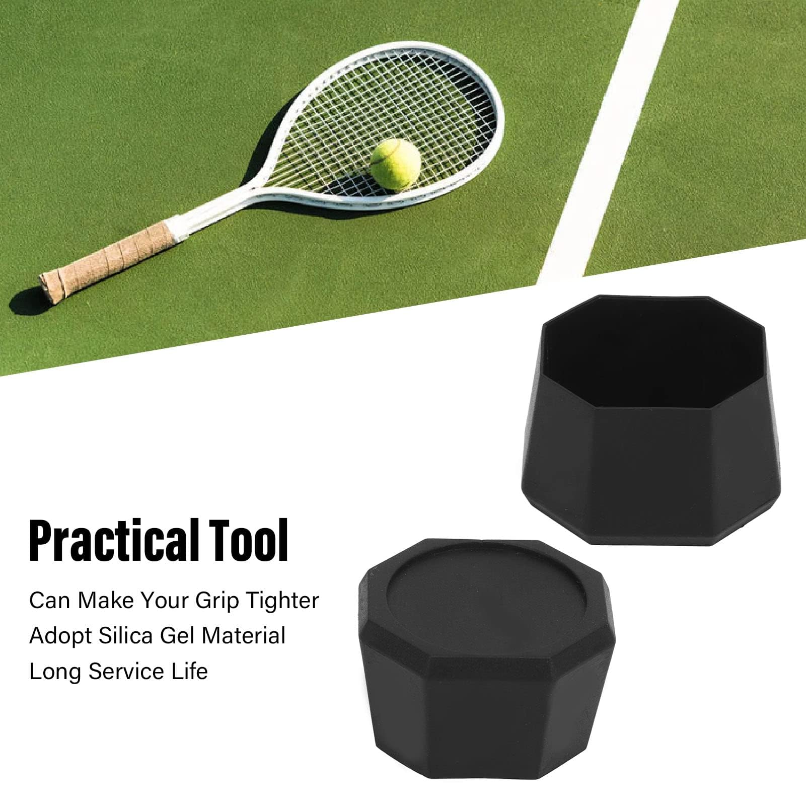 Lot de 4 Embouts de Raquette de Tennis en Silicone, pour Manche de Raquette de Tennis, Accessoire de Tennis pour Raquette de Racquetball