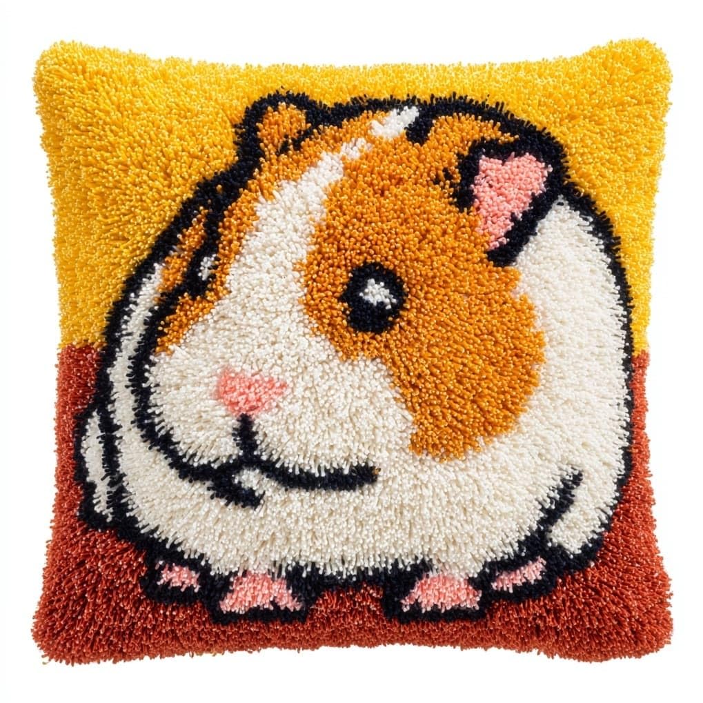 Axiangzik Animal Hamster Latch Hook Cushion Kit 17X17in,