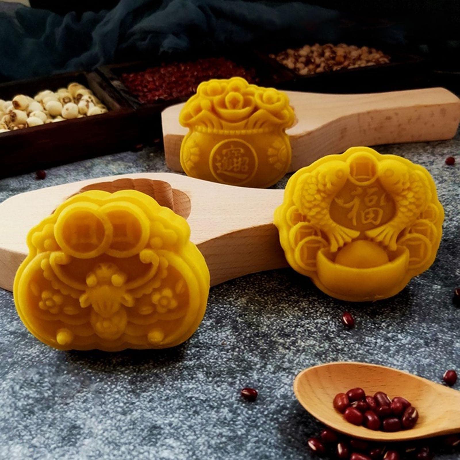 Wooden Moulds Stamps Baking Moulds Pastry Gadgets 8 Styles For Mid-Autumn Festival Making