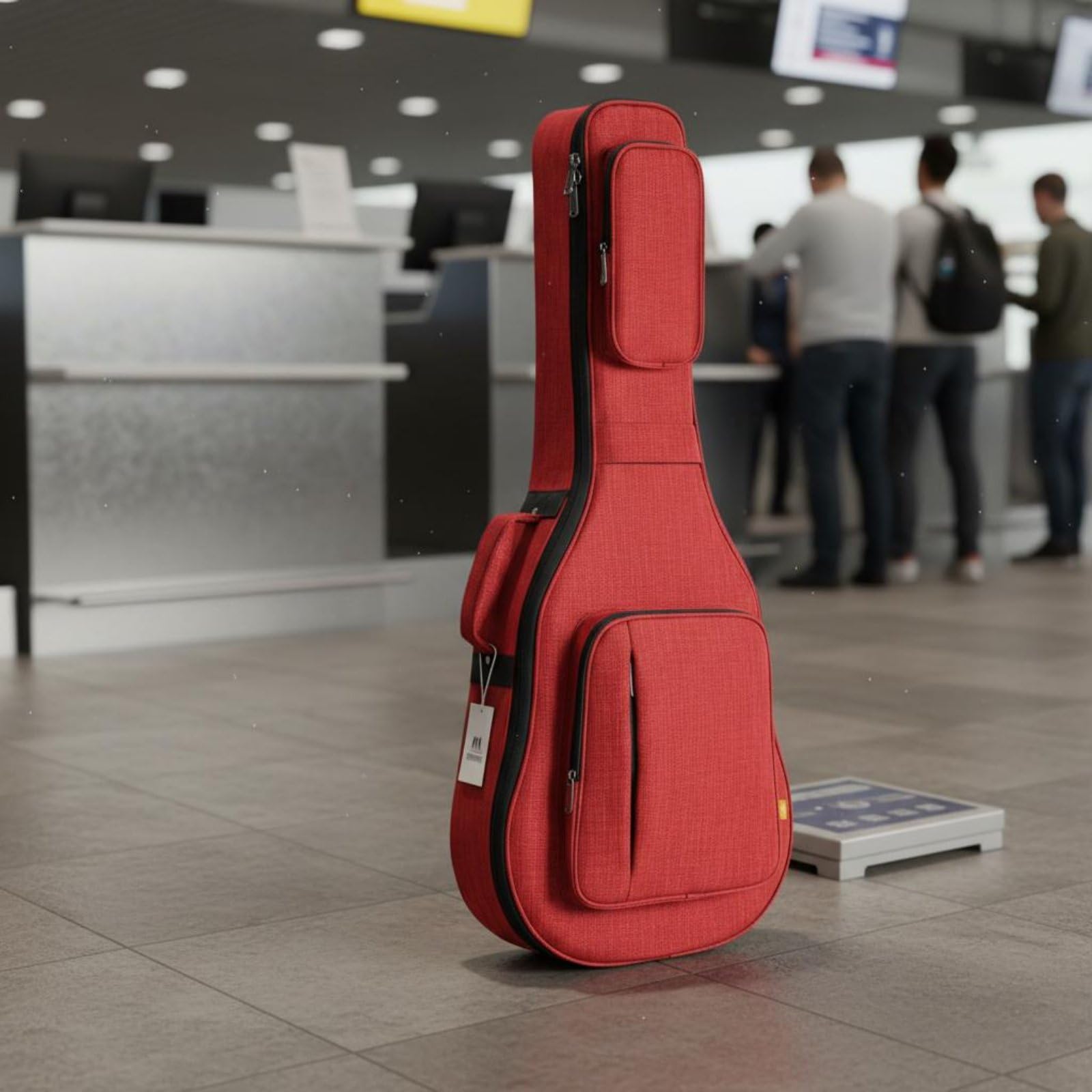 Custodia Chitarra Classica Borsa Chitarra Zaino Chitarra Astuccio Strumento Impermeabile Struttura Imbottita Antiurto in Oxford E Velluto con Maniglia, Array, Nero Elegante