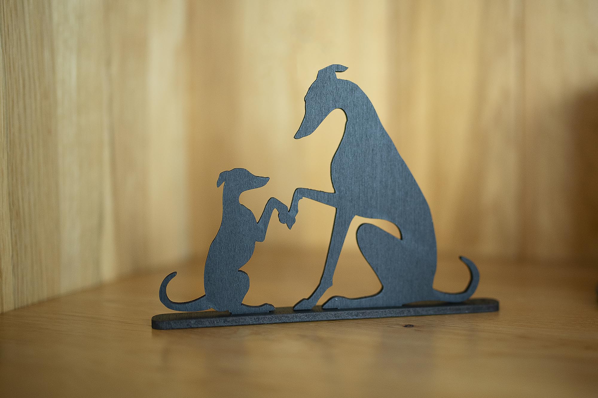 Acrylic Whippet/Greyhound Silhouette Ornaments, Adult and puppy. Whippet gift. Laser-Cut Matte black acrylic. (Adult and pup) - Image 4