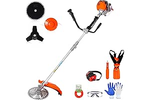 3-in-1 Gas Powered Brush Cutter and Lawn Mower with Ergonomic Handle