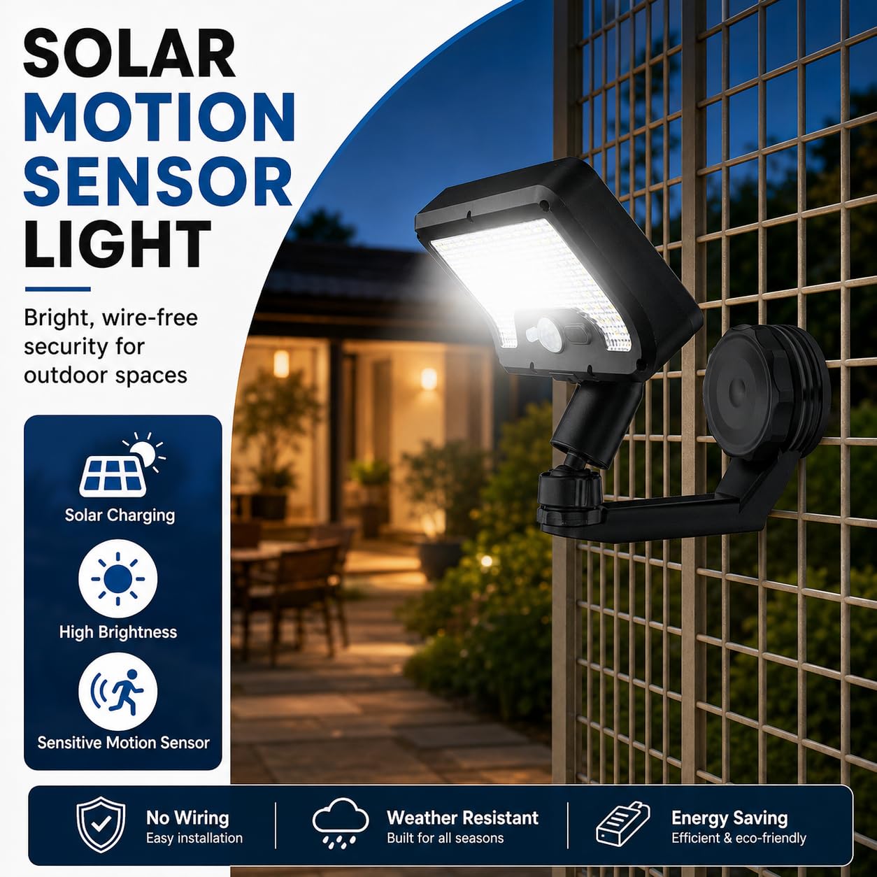 auvstar Lampada Solare da Esterno,Luci da Esterno Giardino Solari,Lampada da Esterno con Sensore di Movimento,A Fissaggio Magnetico,Rotazione a 360°,Adatto per Giardini,Pareti,Garage (2 Pezzi)