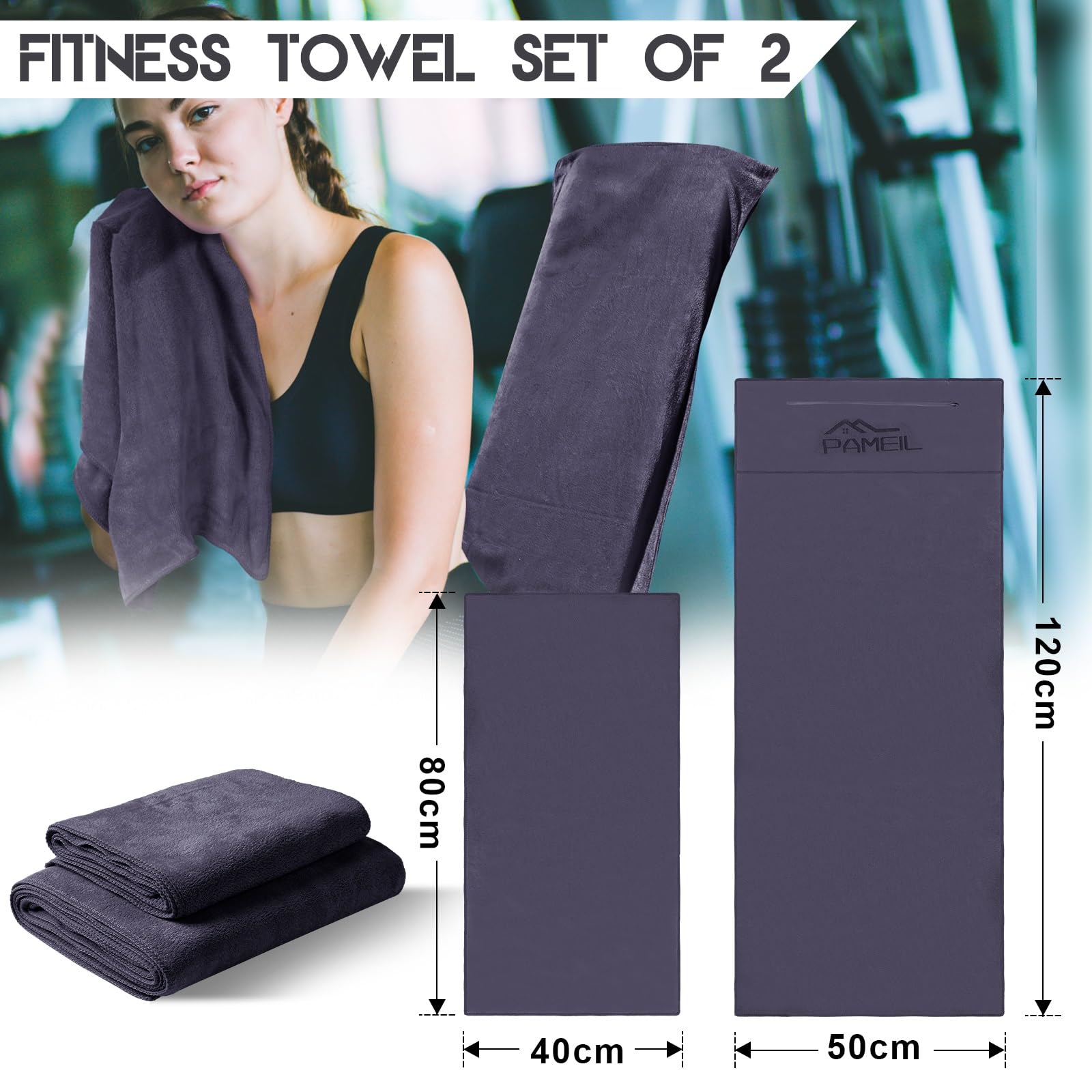 Set 4 Asciugamani Rinfrescanti In Microfibra, Per Sport, Palestra, Yoga, Corsa, Campeggio, Colori Blu, Rosa, Grigio, Viola