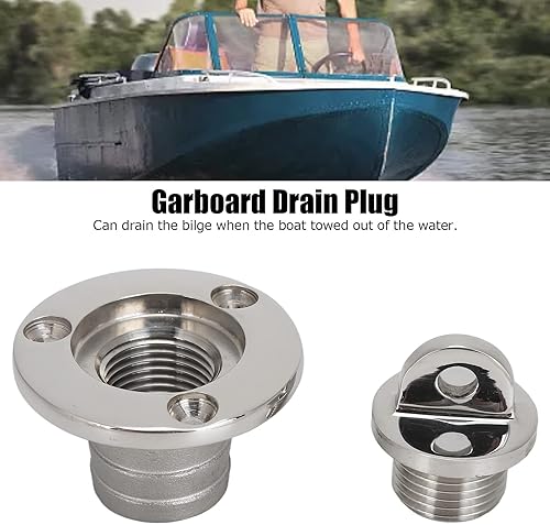 Miniatura 4 de Tapón de drenaje de garboard, escurridor redondo de 0.984 in, acero inoxidable, tapón de drenaje marino, puerto de drenaje, puerto de drenaje de