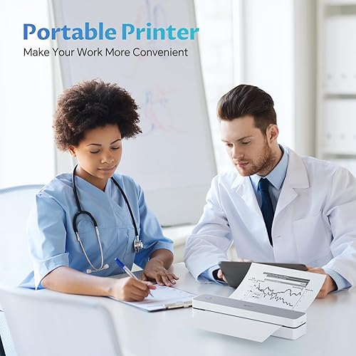 Miniatura 5 de iDPRT Impresora portátil inalámbrica para viajes, 300 DPI impresoras térmicas pequeñas sin tinta para uso doméstico, oficina, vehículos, impresora