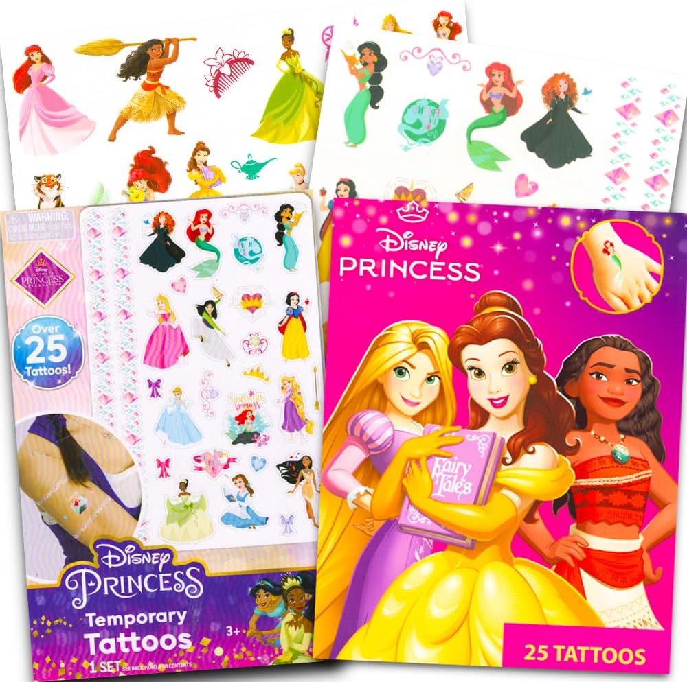 Disney Princess Over 50 Temporary Tattoos