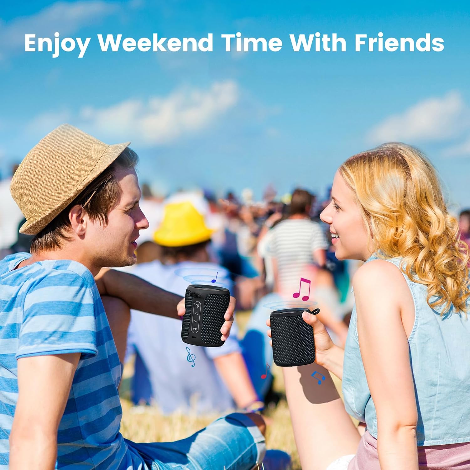 Bluetooth Speaker Wireless,IP67 Waterproof & Dustproof Portable Speaker with Lights,15W Loud Stereo Sound, 2500mAh Battery All Day Playtime, TWS Pairing, BT5.3, Home/Party/Outdoor/Beach (Blue Black)
